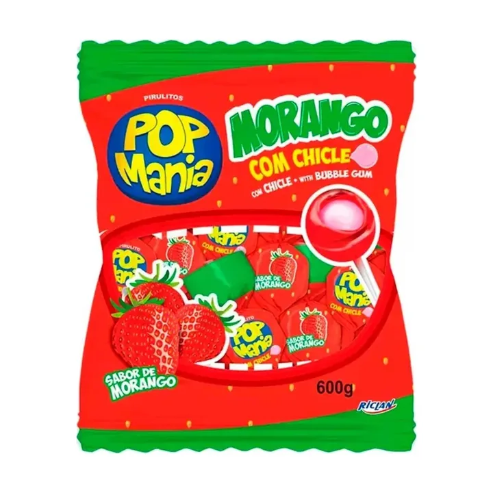 Pirulito Pop Mania Morango – Doces Júpiter